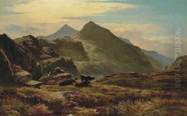 View Of Snowdon Oil Painting by Sidney Richard Percy