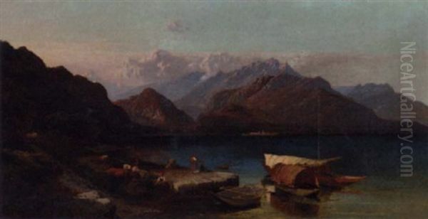 Lake Maggiore Oil Painting by Sidney Richard Percy