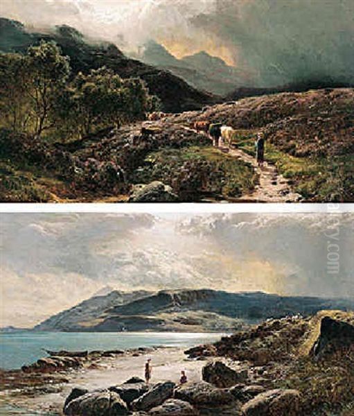 Along A Highland Path Oil Painting by Sidney Richard Percy