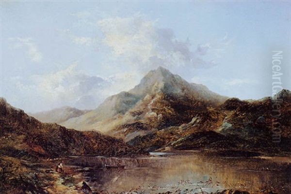 Mountain Landscape (near Snowden, North Wales) Oil Painting by Sidney Richard Percy