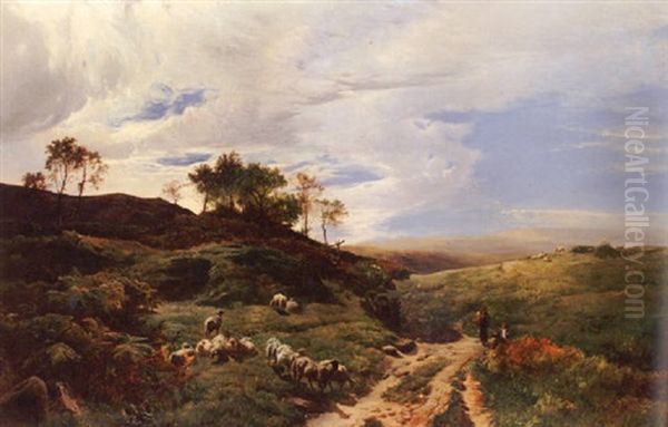 On The Hill, North Wales Oil Painting by Sidney Richard Percy