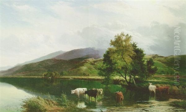 The Watering Place Oil Painting by Sidney Richard Percy