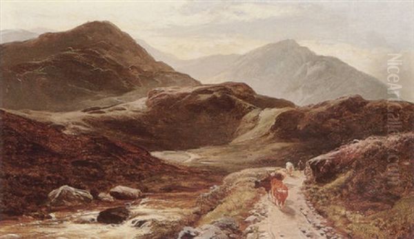 Herding Cattle On A Pass by Sidney Richard Percy