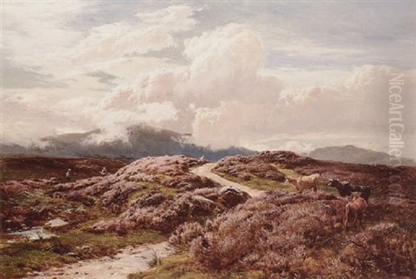 Grouse Shooting In The Highlands Oil Painting by Sidney Richard Percy