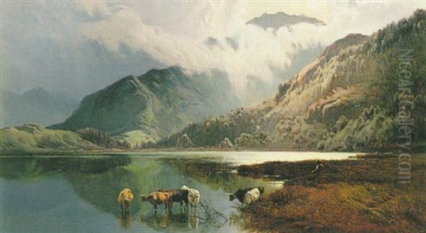 Blea Tarn, Westmoreland Oil Painting by Sidney Richard Percy