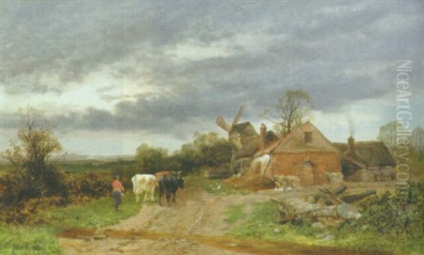 Returning From Pasture Oil Painting by Sidney Richard Percy