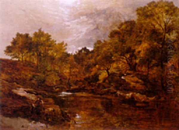 A Quiet River Oil Painting by Sidney Richard Percy