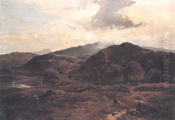 Snowdon And Capel Curig, North Wales Oil Painting by Sidney Richard Percy