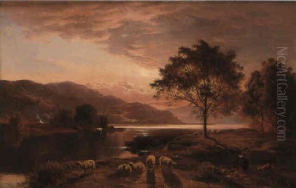 Llanelltyd Oil Painting by Sidney Richard Percy