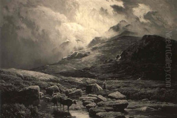 A View Of Flauberis Pass, Scotland Oil Painting by Sidney Richard Percy