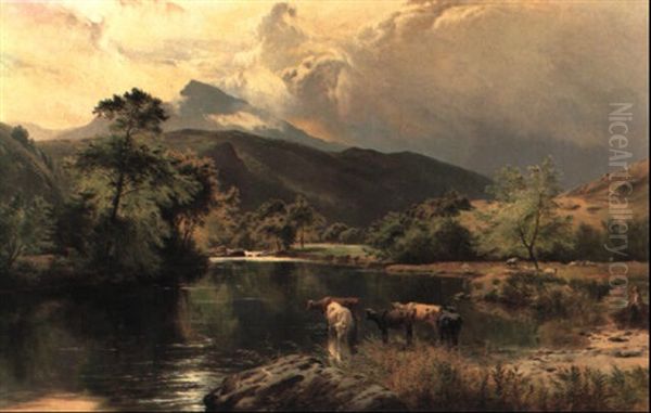 The Llugwy, Near Capel Curig Oil Painting by Sidney Richard Percy