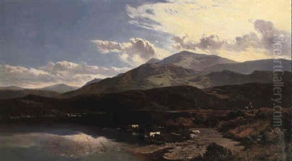 At The Foot Of Snowdon Oil Painting by Sidney Richard Percy