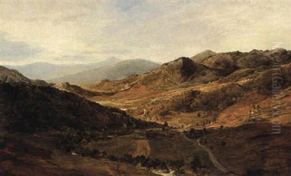 View In The Welsh Mountains Oil Painting by Sidney Richard Percy