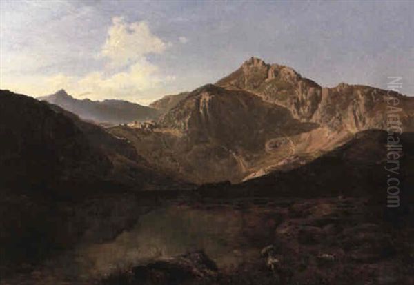 Snowdonia Oil Painting by Sidney Richard Percy