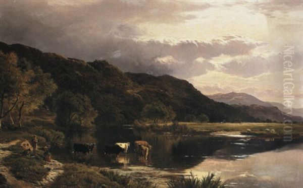 The Vale Of Ffesstiniog Oil Painting by Sidney Richard Percy