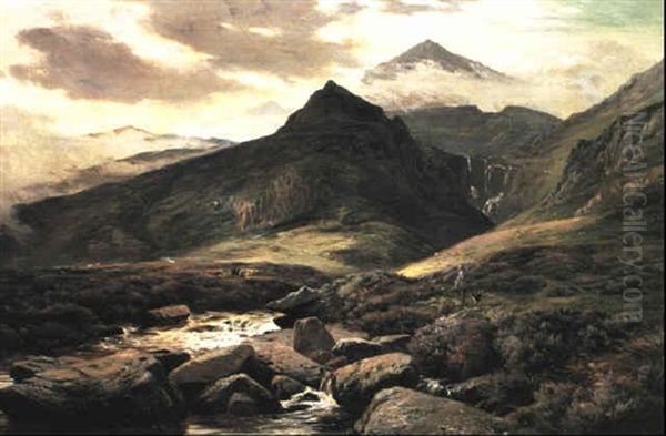 Snowdonia Oil Painting by Sidney Richard Percy