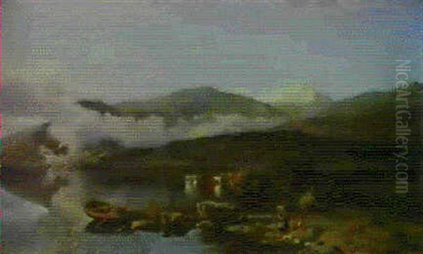 Snowdon Oil Painting by Sidney Richard Percy