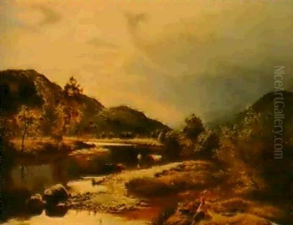 On The Lledr, Near Bettws-y- -coed, North Wales Oil Painting by Sidney Richard Percy