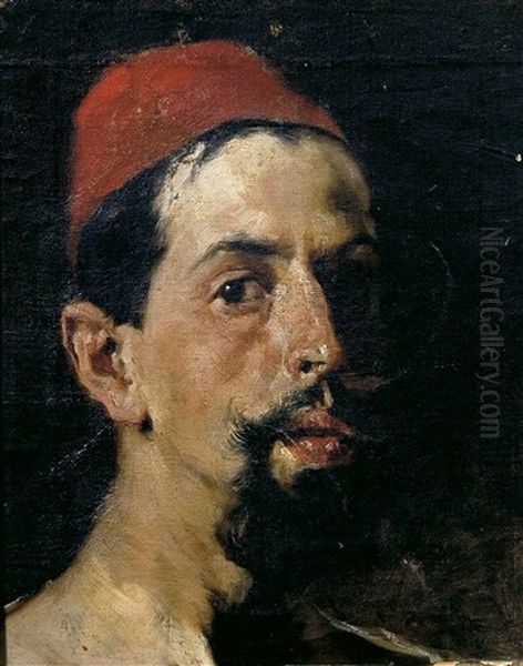 Cabeza De Turco Oil Painting by Jose Arpa Y Perea