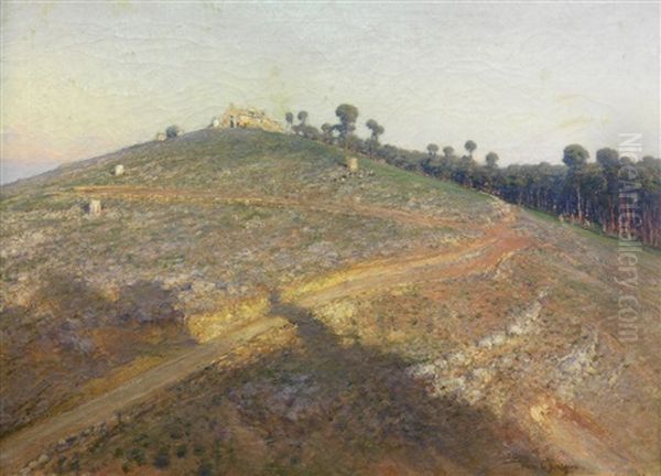 Ermita Junto A Los Pinares De Oromana Oil Painting by Jose Arpa Y Perea