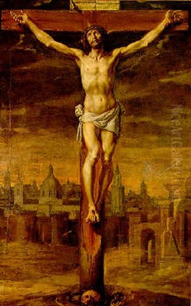 Cristo Crucificado Oil Painting by Antonio de Pereda y Saldago