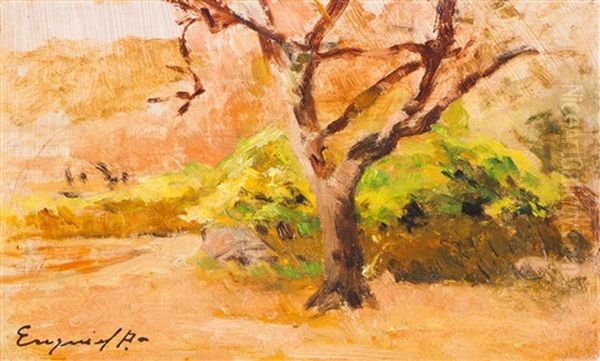 Landscape With Trees Oil Painting by Antonio Ezequiel Pereira