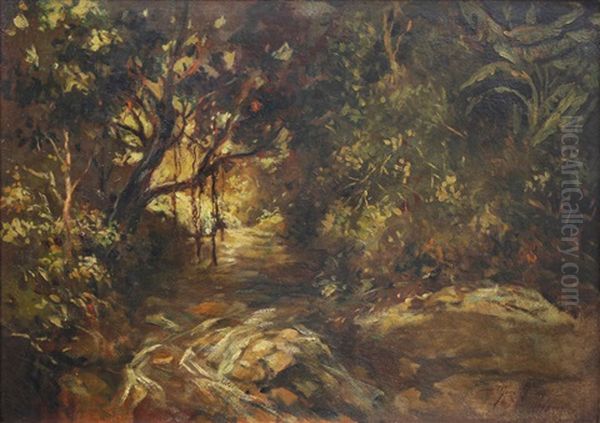 Jungle Oil Painting by Jose Pereira