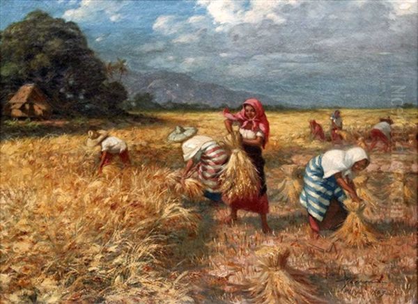 Harvest Oil Painting by Jose Pereira