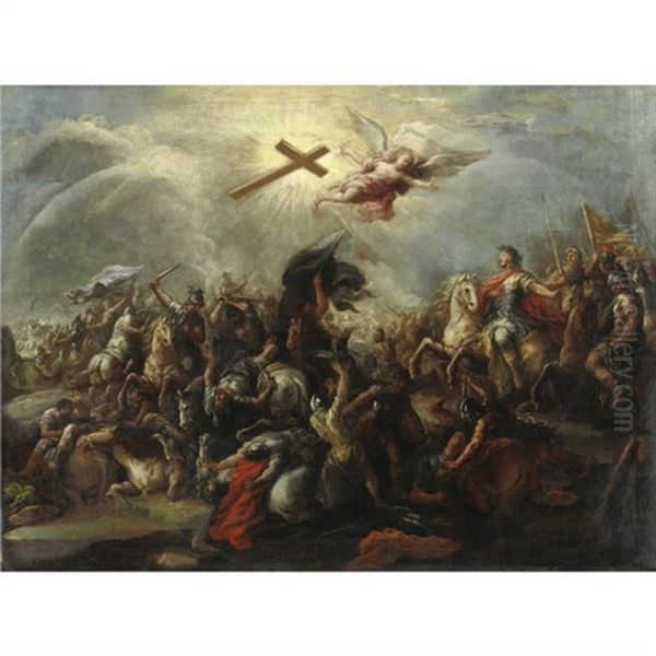 Battaglia Di Costantino Oil Painting by Francesco Peresi