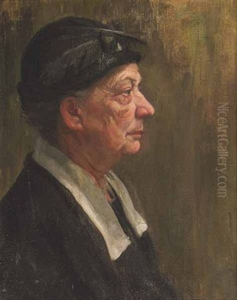 Irish Channel Woman Oil Painting by Achille Peretti