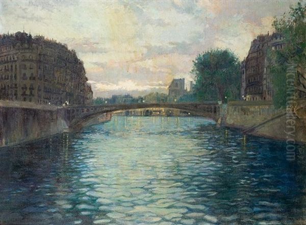 Puente De San Luis, Paris Oil Painting by Maria Luisa Perez Herrero