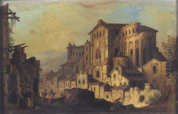 Vue De San Francesco De Messine (?) Oil Painting by Genaro Perez Villaamil