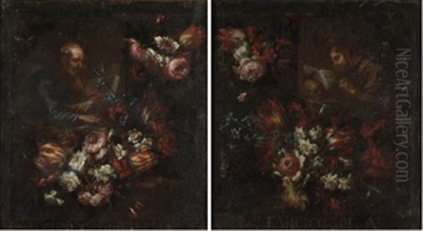 Flore Y San Francisco (+ Flores Y San Bartolomo; Pair) Oil Painting by Bartolome Perez