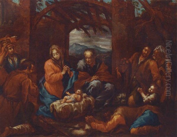 The Adoration Of The Shepherds Oil Painting by Francesco Perezzoli