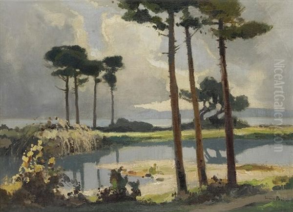 Corse, L'embouchure Du Liamone Oil Painting by Lucien Peri