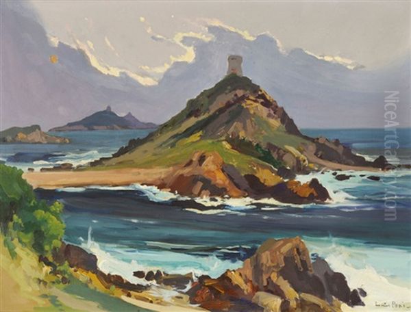 La Parata - Les Iles Sanguinaires Oil Painting by Lucien Peri