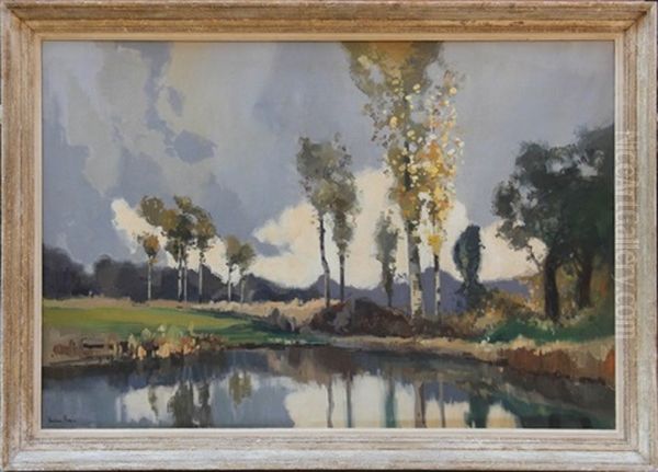 L'etang Aux Bouleaux Oil Painting by Lucien Peri