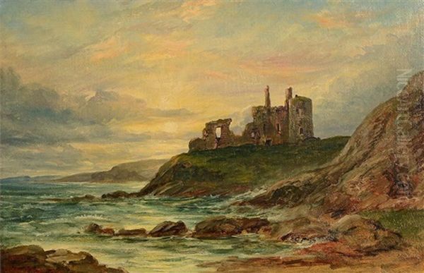 Tantallon Castle Oil Painting by Arthur Perigal the Younger