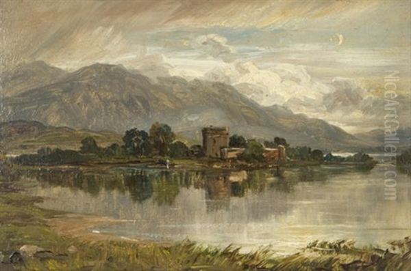 Loch Leven Castle Oil Painting by Arthur Perigal the Younger