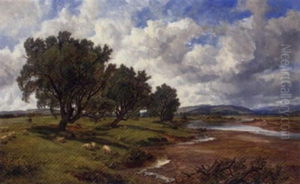 On The Tweed At Nesbitt Oil Painting by Arthur Perigal the Younger