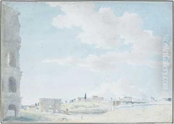 Vue Du Forum Avec L'arc De Septime Severe by Alexis Nicolas Perignon the Elder