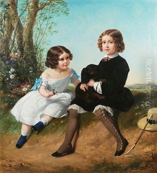 Portraits D'enfants Oil Painting by Alexis Nicolas Perignon the Elder