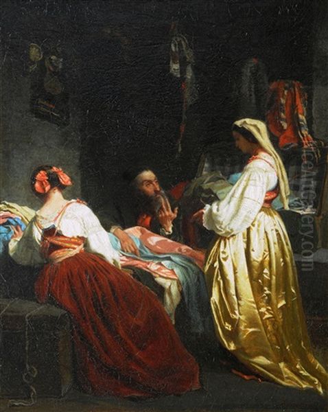 Le Choix Des Tissus Oil Painting by Alexis Joseph Perignon