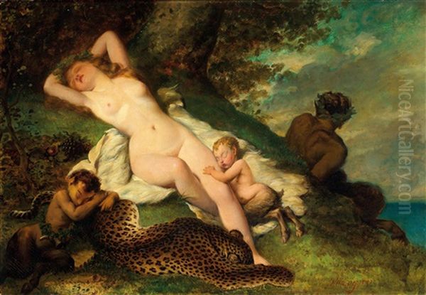 Bacchantes Resting Oil Painting by Alexis Joseph Perignon