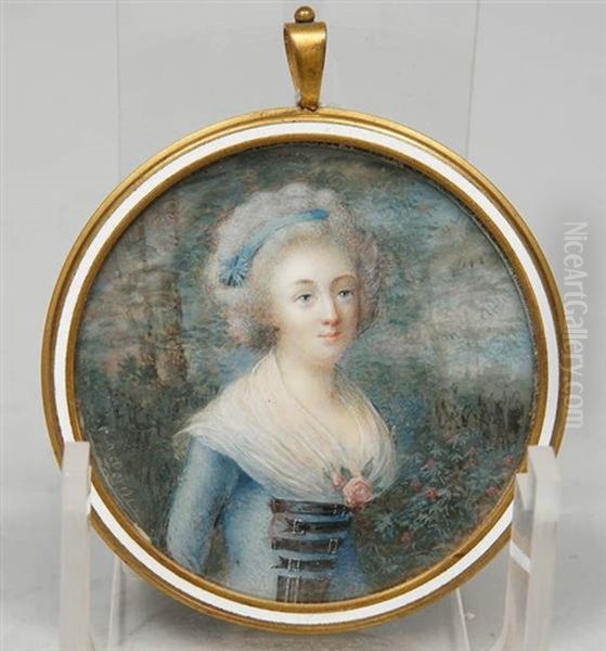 Portrait D'une Dame De Qualite Oil Painting by Lie Louis Perin