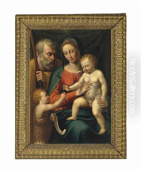 The Holy Family With The Infant Saint John The Baptist Oil Painting by  Perino del Vaga