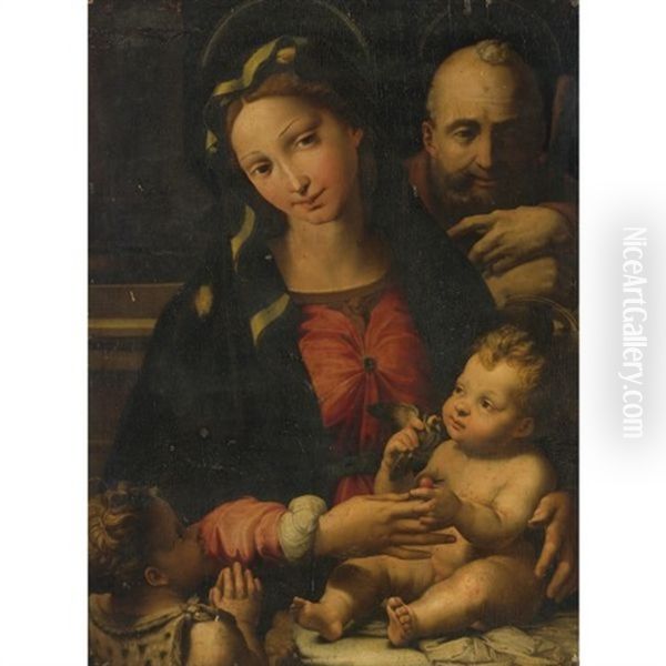 The Holy Family With The Infant Saint John The Baptist Oil Painting by  Perino del Vaga