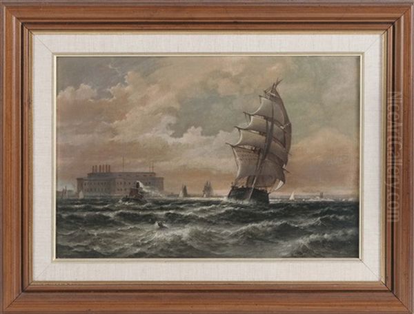 Off New York Harbor Oil Painting by Granville Perkins