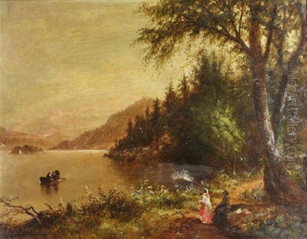 Lake George From The Crosby Oil Painting by Granville Perkins