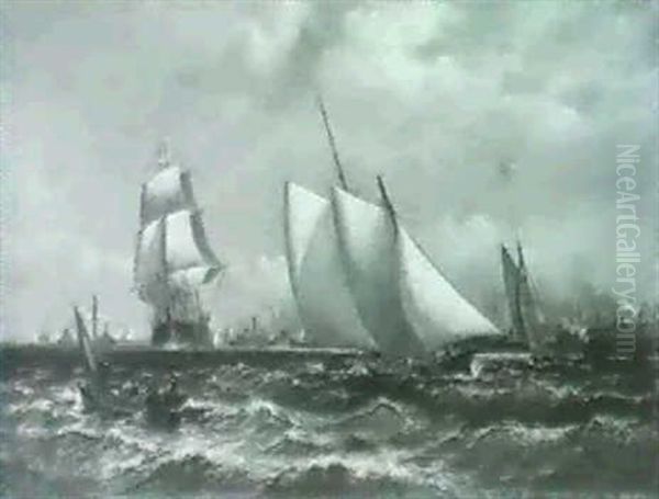 New York Harbor. Oil Painting by Granville Perkins